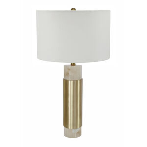 Insuni 29 inch 60 watt Brass/White Table Lamp Portable Light
