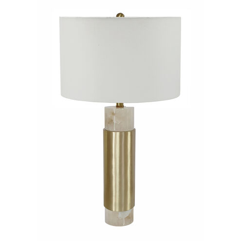 Insuni 29 inch 60 watt Brass/White Table Lamp Portable Light