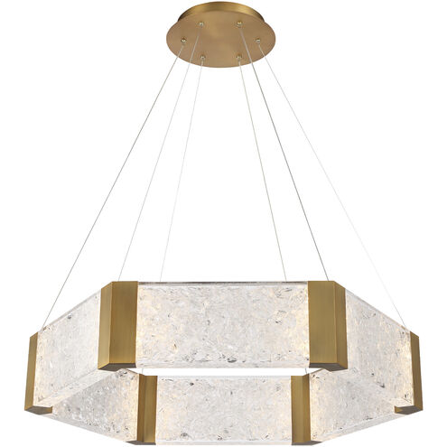 Forever LED 29.44 inch Aged Brass Chandelier Ceiling Light