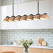 Atlas 7 Light 42.38 inch Black and Peach Linear Pendant Ceiling Light