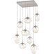 Cosmos LED LED 32 inch Beige Silver Chandelier Ceiling Light, Square Multi-Port