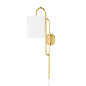 Caroline 1 Light 7 inch Aged Brass Plug-In Sconce Wall Light