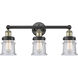 Canton 3 Light 23.25 inch Black Antique Brass Bath Vanity Light Wall Light in Seedy