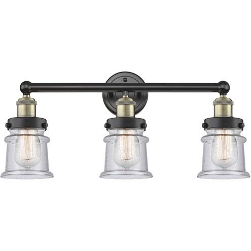 Canton 3 Light 23.25 inch Black Antique Brass Bath Vanity Light Wall Light in Seedy