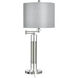 Cameron 32.25 inch 100 watt Brushed Steel and Grey Table Lamp Portable Light