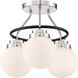 Elle 3 Light 14 inch Polished Nickel Semi-Flush Ceiling Light