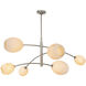 Artemis 6 Light 58.5 inch Polished Nickel Chandelier Ceiling Light in Alabaster Glass