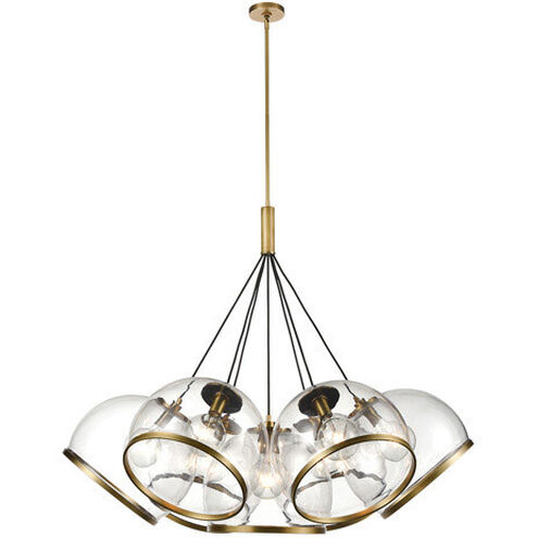 Coast 7 Light 44 inch Vintage Brass Down Pendant Ceiling Light