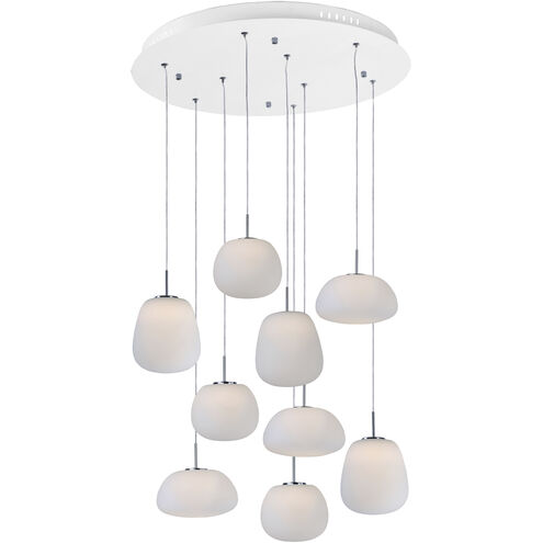 Puffs LED 25 inch White Multi-Light Pendant Ceiling Light