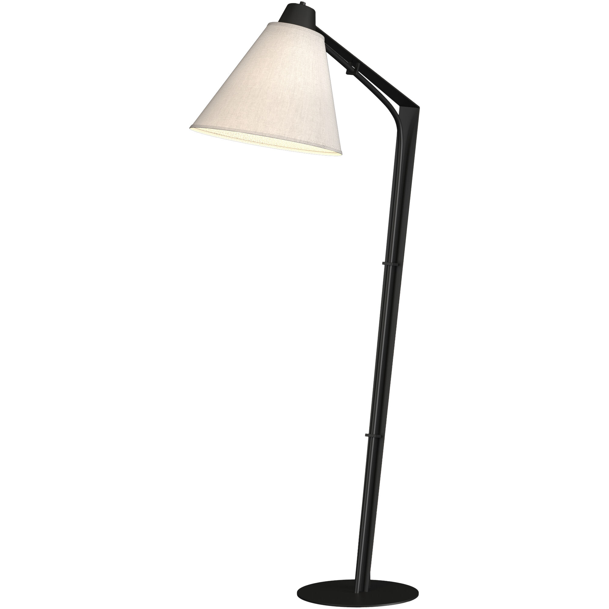 Reach 55.2 inch 100 watt Black Floor Lamp Portable Light in Flax