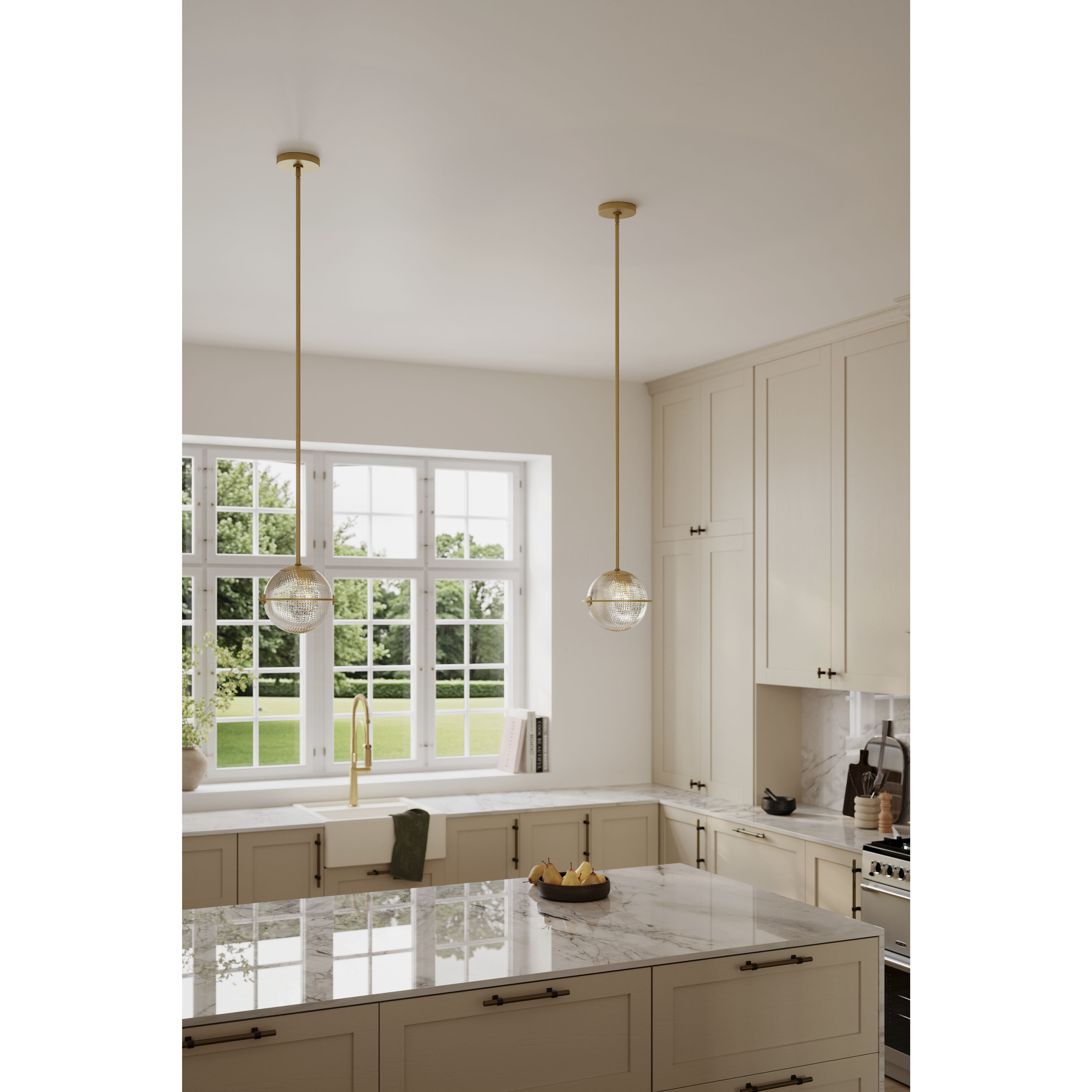 Luniva 1 Light 9 inch Legacy Brass Mini Pendant Ceiling Light