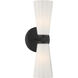 Contemporary 2 Light 5.13 inch Matte Black Wall Sconce Wall Light