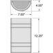 Cassi 2 Light 7.5 inch Brushed Steel ADA Wall Sconce Wall Light
