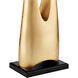 La Porta 31.75 inch 150 watt Contemporary Gold Leaf and Black Table Lamp Portable Light