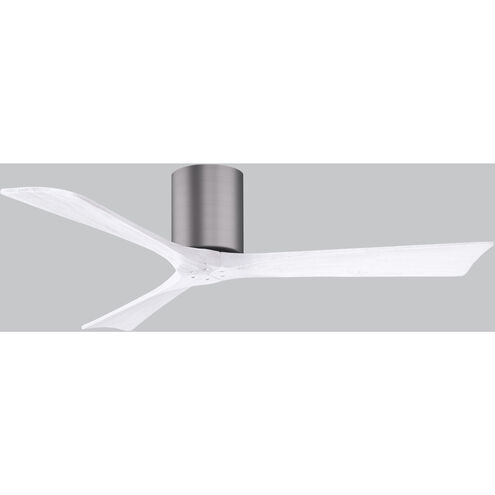 Atlas Irene-3H 52 inch Brushed Pewter with Matte White Blades Ceiling Fan, Flush Mounted