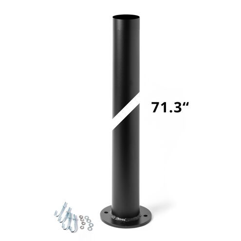 Round 71.3 inch Coastal Black Outdoor Post, Round