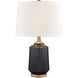 Miller 24 inch 150.00 watt Matte Black with Brown Table Lamp Portable Light