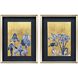 Blue Iris Blue and Metallic Framed Art, The Studio