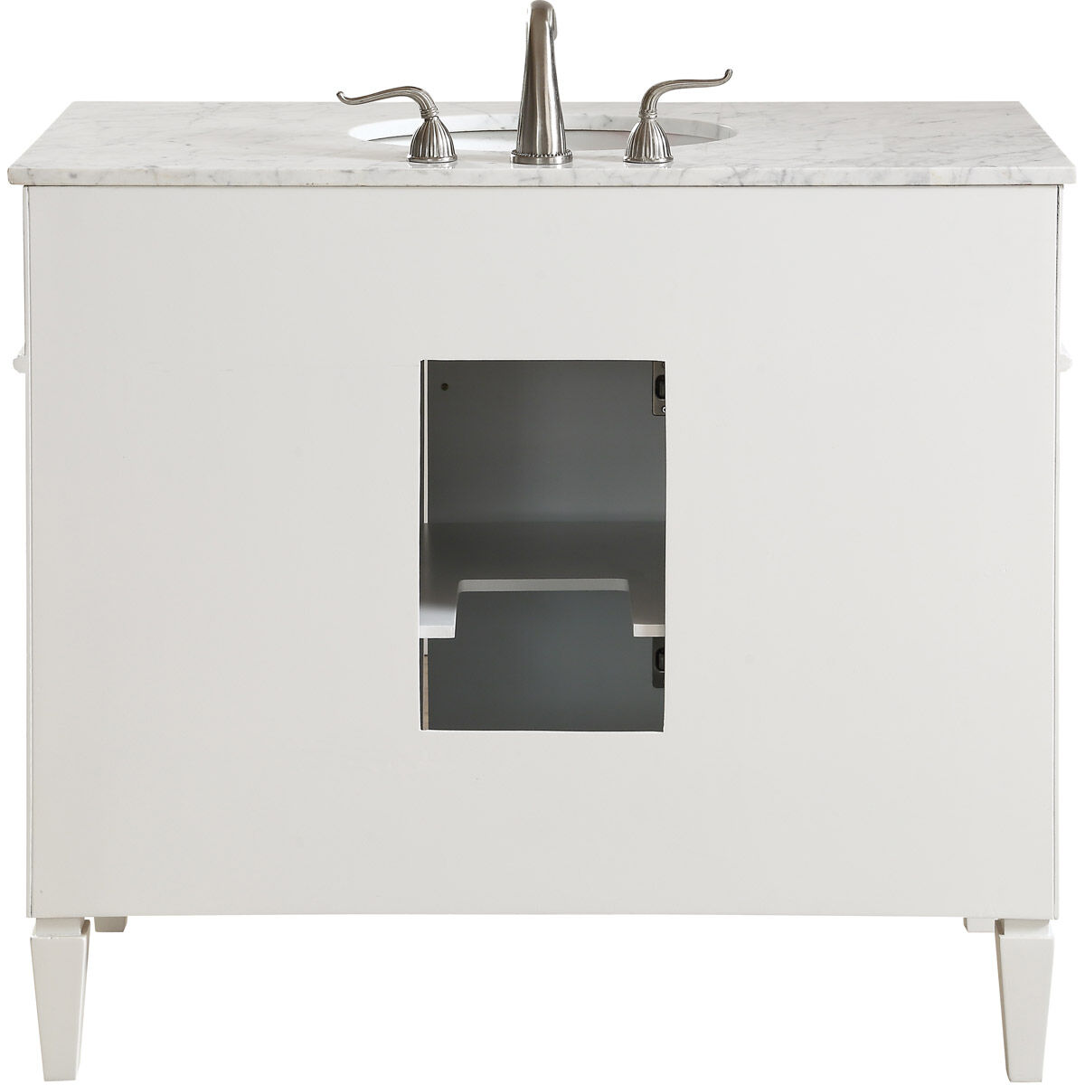 Park Avenue 40 X 35 inch White with Carrara White Marble Vanity Set