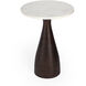 Julia Marble Pedestal End Table in Dark Brown