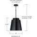 Pratt 1 Light 13 inch Matte Black Pendant Ceiling Light