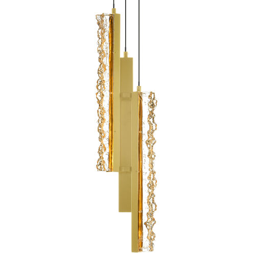 Stagger LED Brass Mini Pendant Ceiling Light
