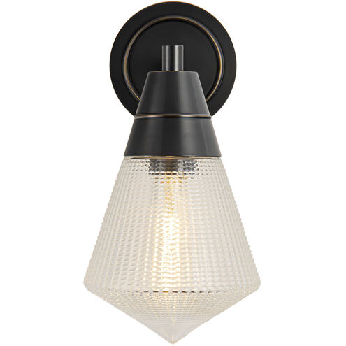 Willard 1 Light 6 inch Urban Bronze Bath Vanity Light Wall Light in Clear Prismatic Glass