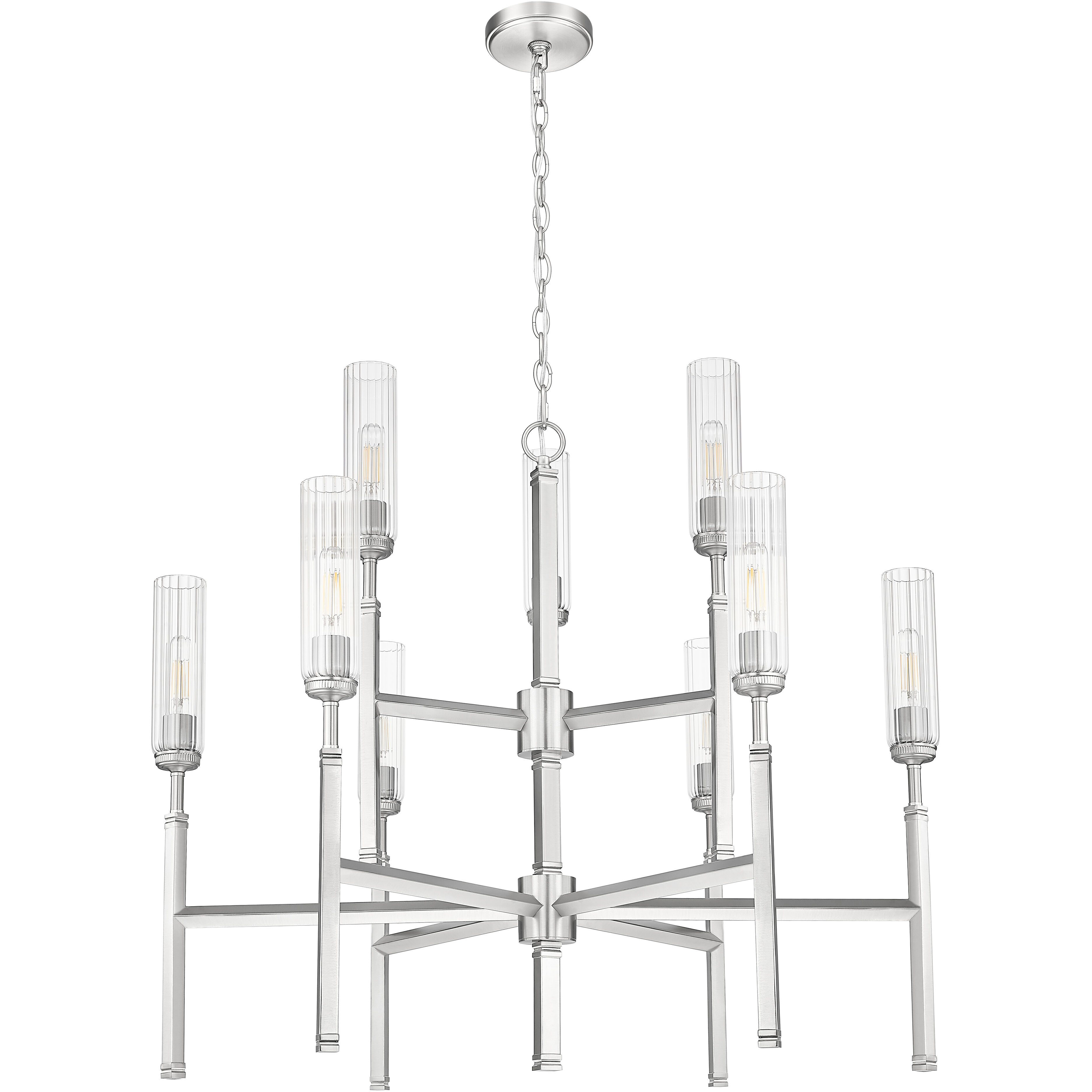 Esme 9 Light 38 inch Brushed Nickel Chandelier Ceiling Light