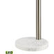 Peterborough 85.5 inch 9 watt Polished Nickel with White Floor Lamp Portable Light