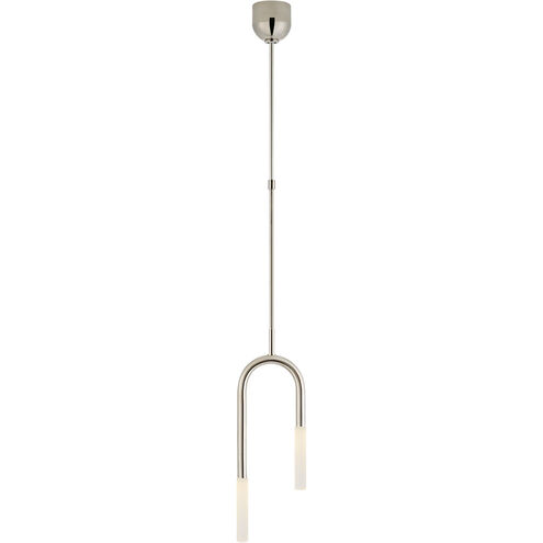Kelly Wearstler Rousseau LED 8.5 inch Polished Nickel Asymmetric Pendant Ceiling Light in Etched Crystal, Small