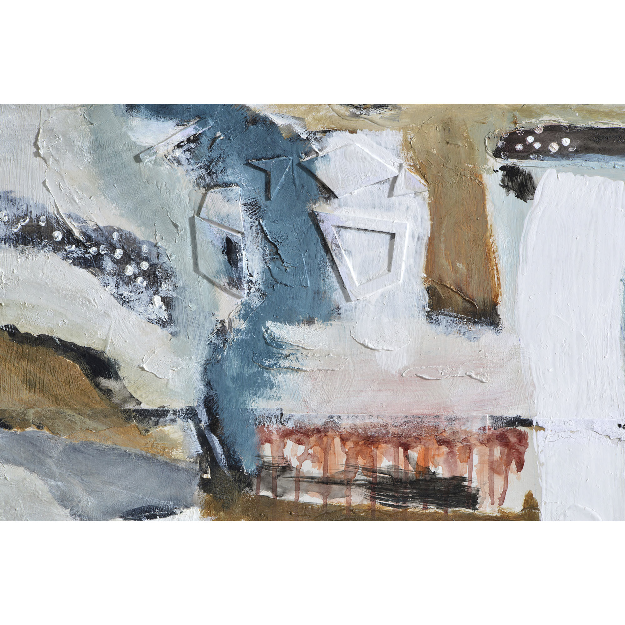 Madsen Multicolor and Antique Brass Canvas Art