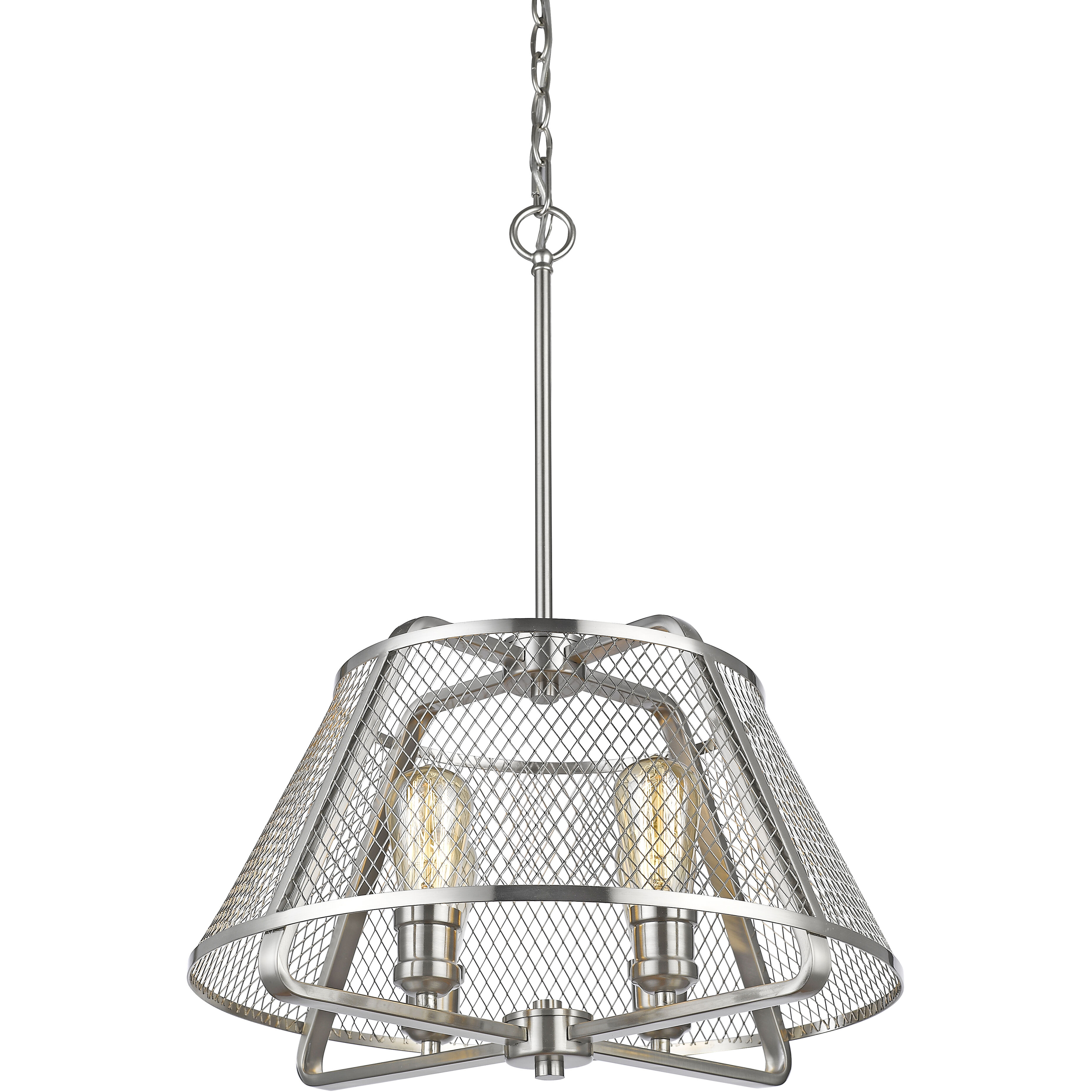 Iuka 4 Light 19 inch Brushed Nickel Pendant Ceiling Light in Brushed Nickel Steel