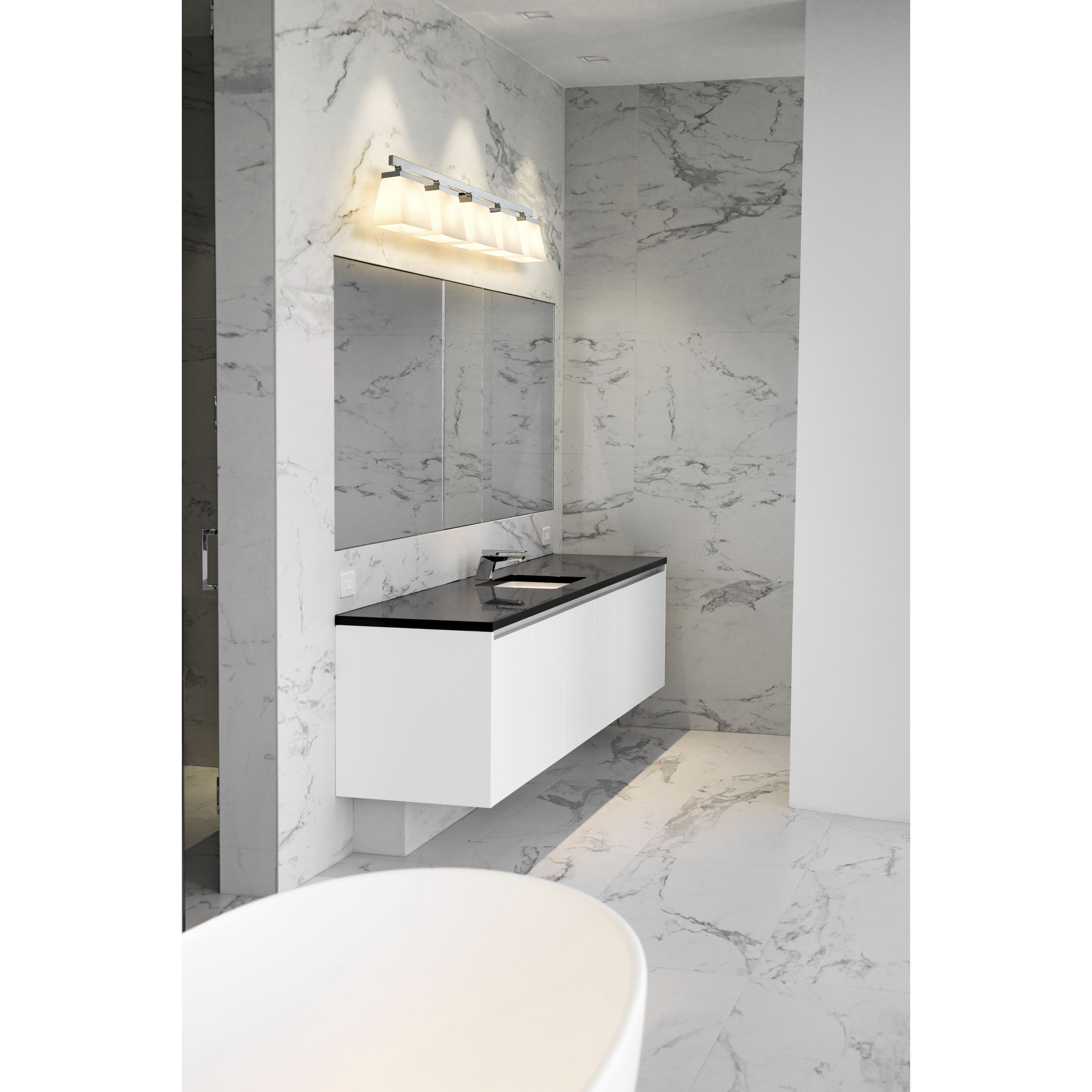 Astor 5 Light 36 inch Chrome Vanity Wall Light