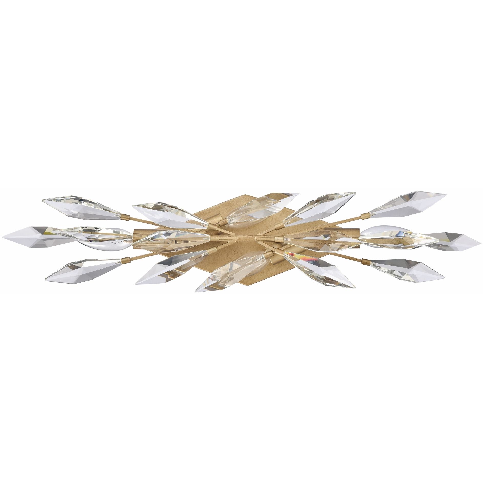 Crystal Fusion 4 Light 25.5 inch Peruvian Gold Bath Vanity Wall Light