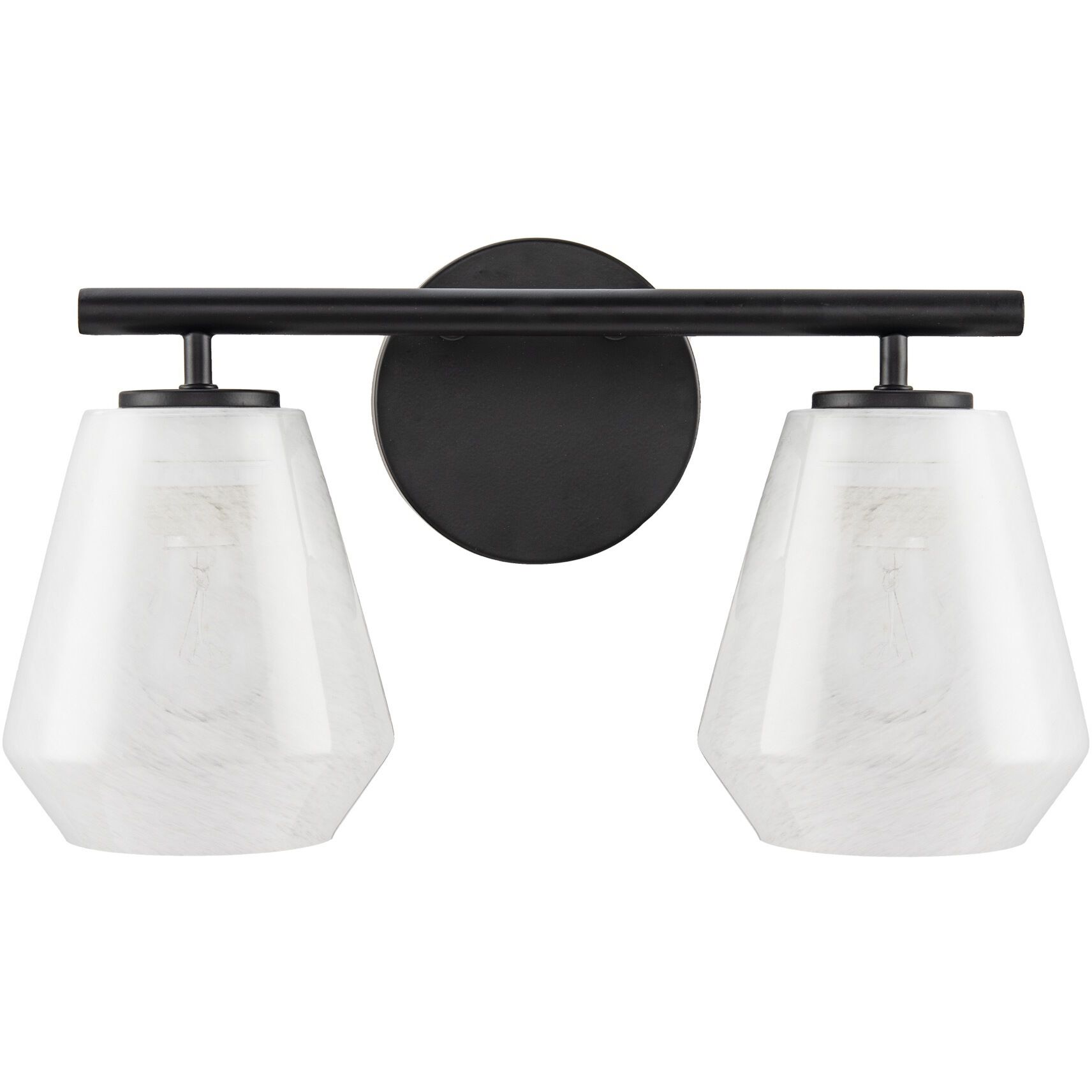Brooke 2 Light 14.75 inch Black Bathroom Vanity Wall Light