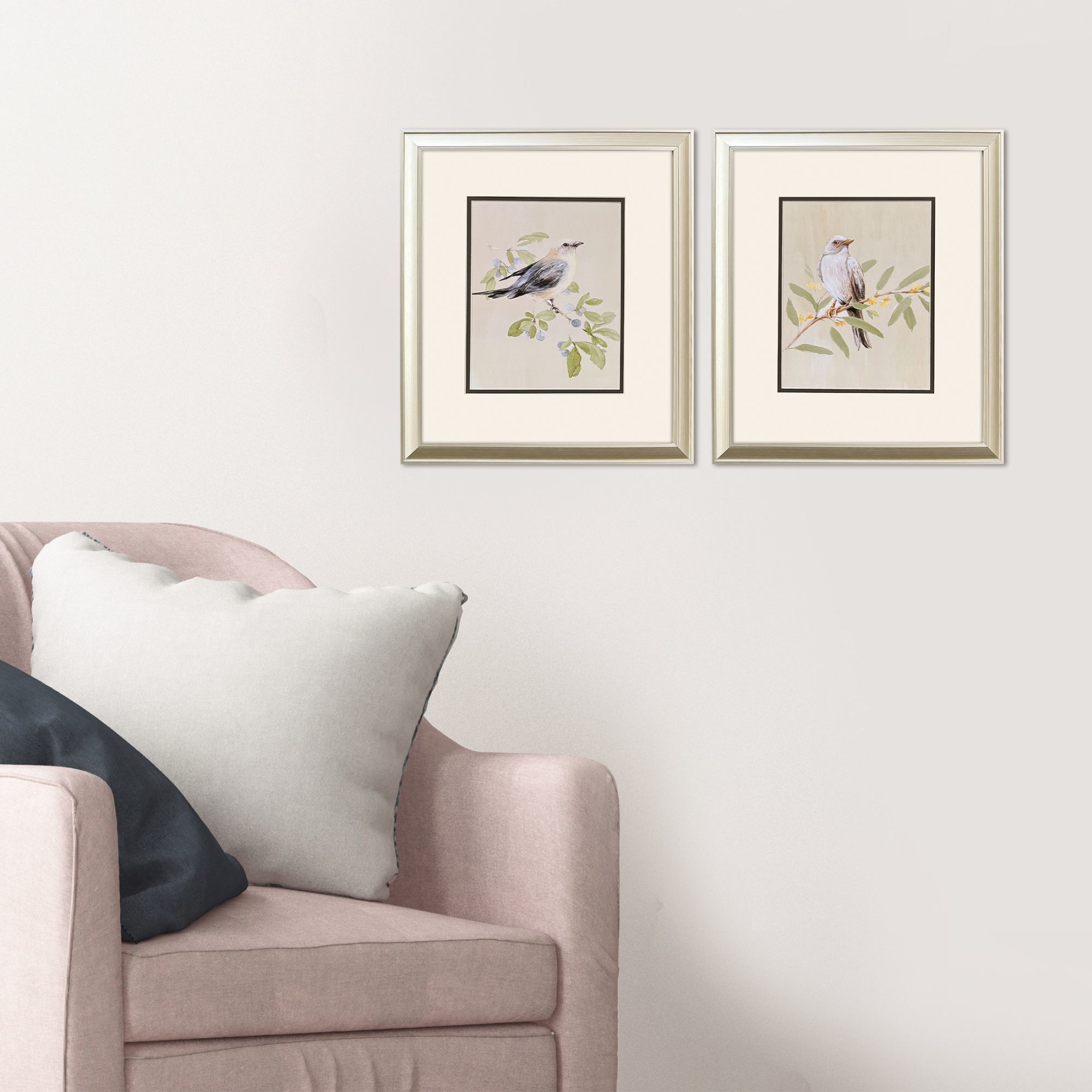Botanical Birds Beige and Green and Blue and Brown Framed Art, Propac