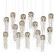 Medusa 15 Light 50.5 inch Nickel and Silver Multi-Drop Pendant Ceiling Light