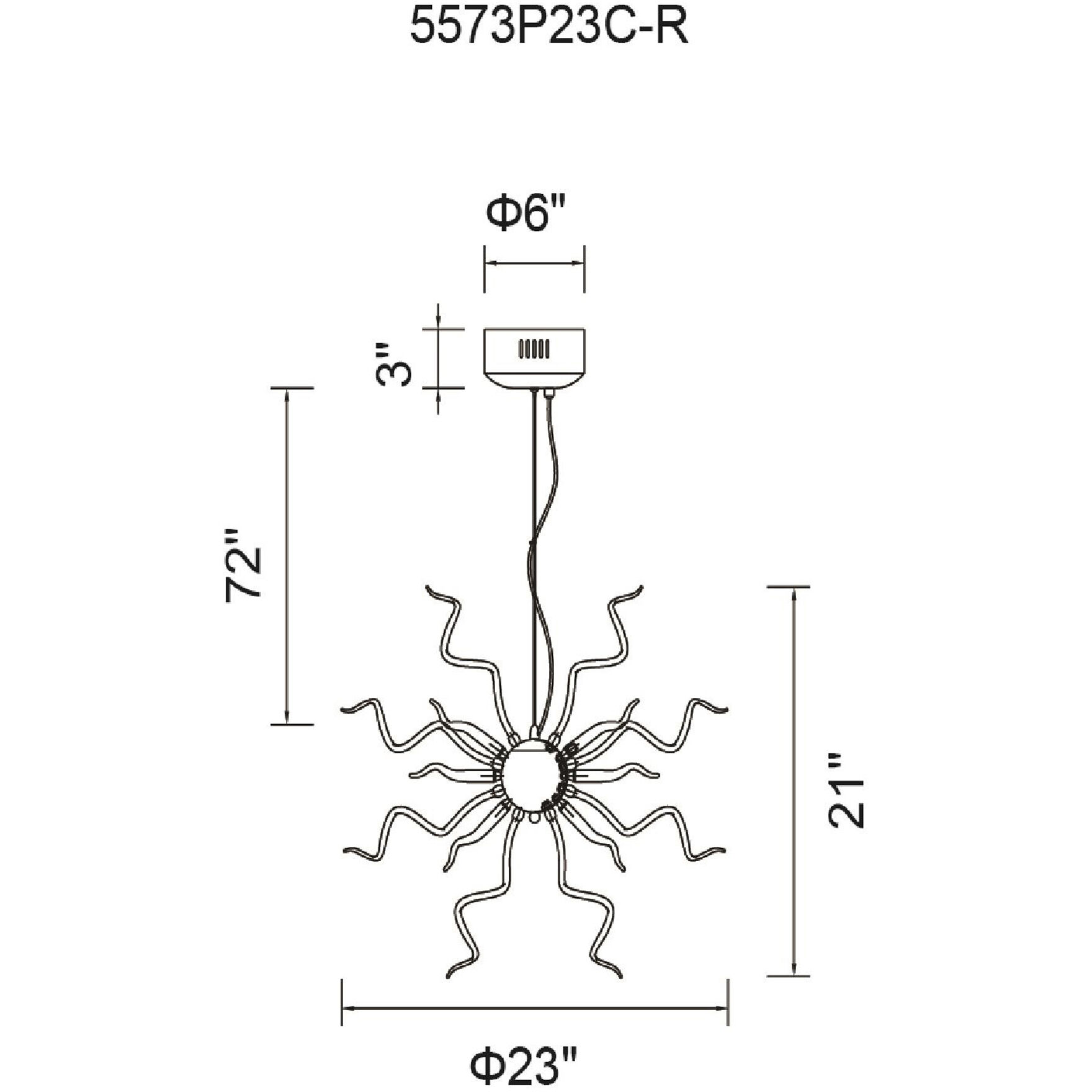 Twist LED 23 inch Chrome Chandelier Ceiling Light
