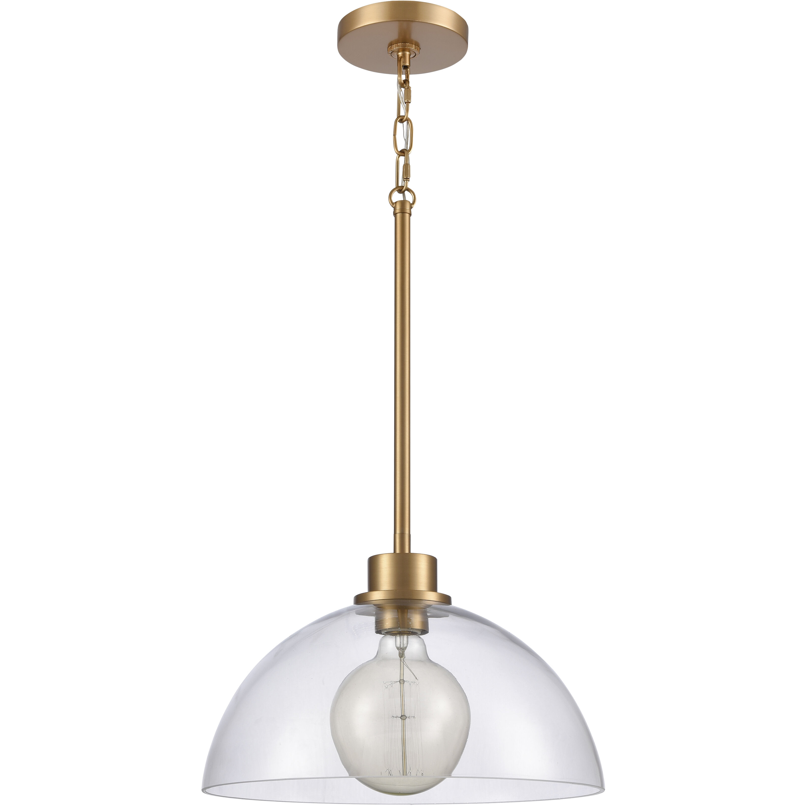 Julian 1 Light 14 inch Brushed Gold Pendant Ceiling Light