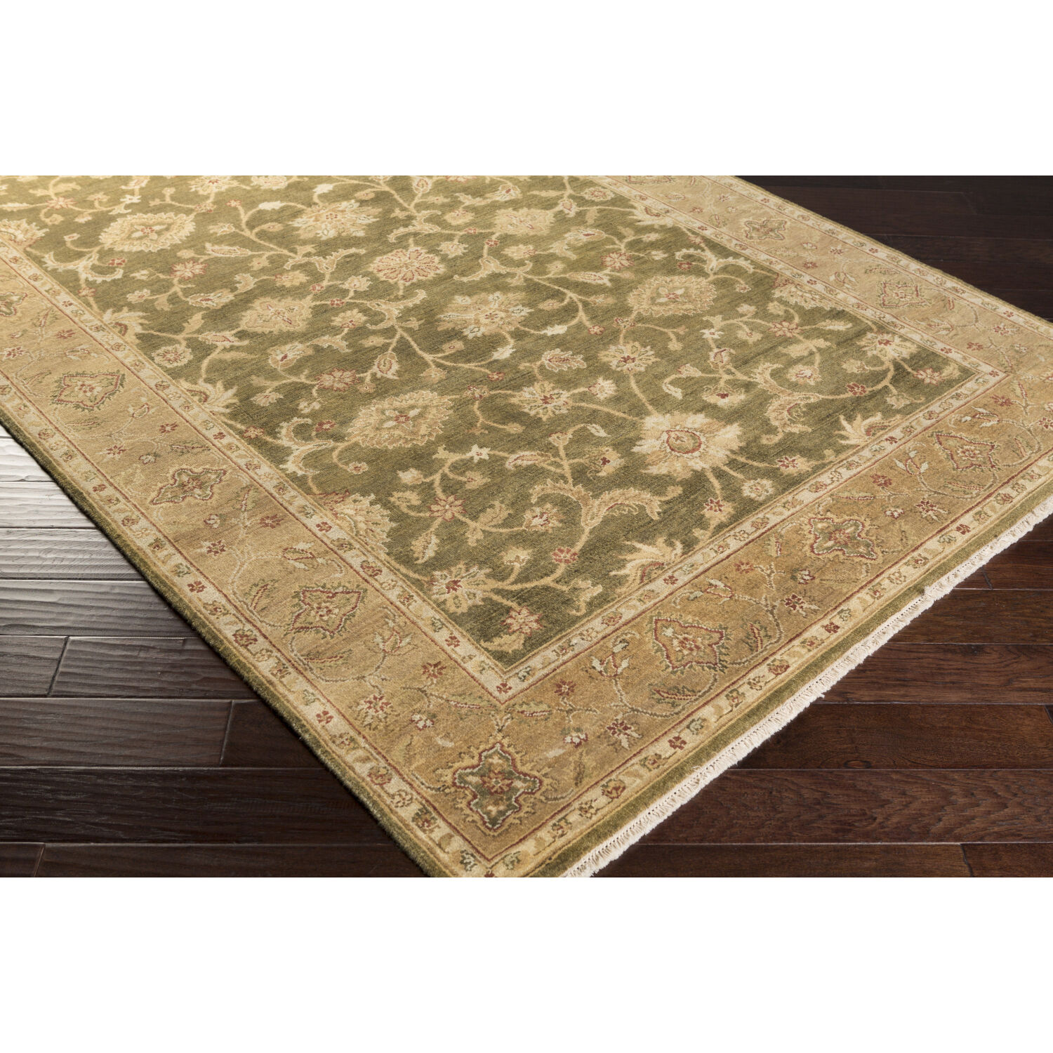 History 108 X 30 inch Tan / Brown / Olive / Ivory Handmade Rug