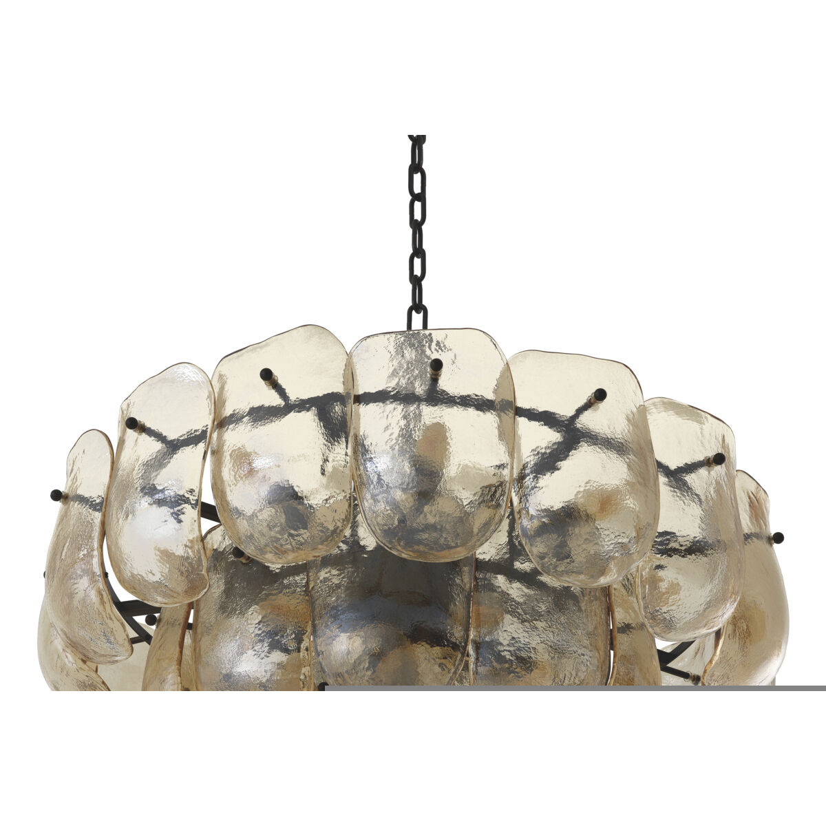 Gustave 13 Light 29.53 inch Champagne Colored Glass Chandelier Ceiling Light