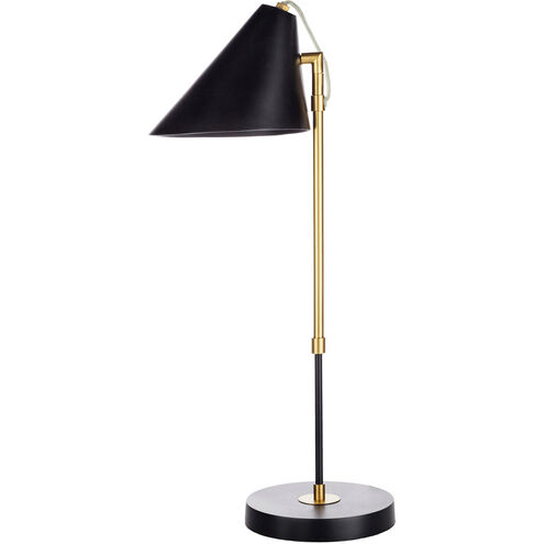 Clayton 24.6 inch 40 watt Black and Brass Table Lamp Portable Light