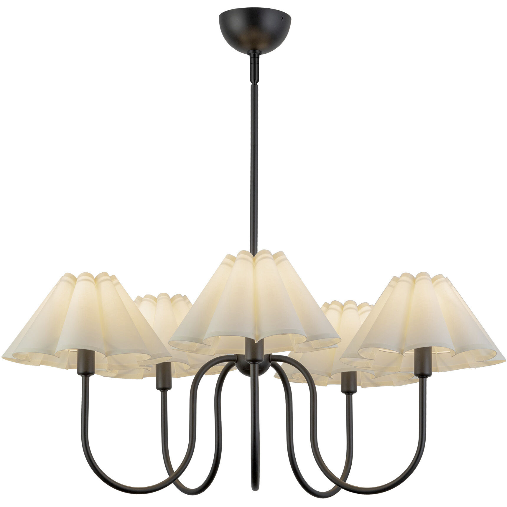 Alora Mood Rosemary 5 Light 31.13 inch Matte Black/Folded White Chandelier Ceiling Light in Matte Black and Folded White