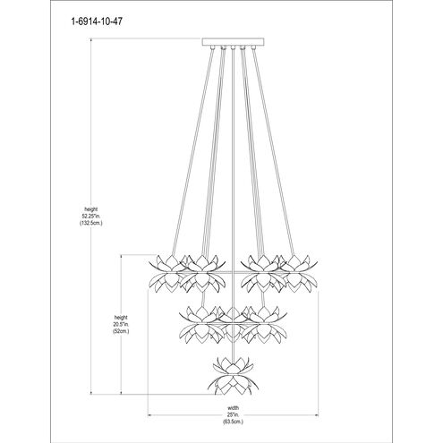 Pacha 10 Light 25 inch White Cashmere Chandelier Ceiling Light
