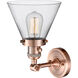 Franklin Restoration Large Cone LED 8 inch Antique Copper Sconce Wall Light, Franklin Restoration