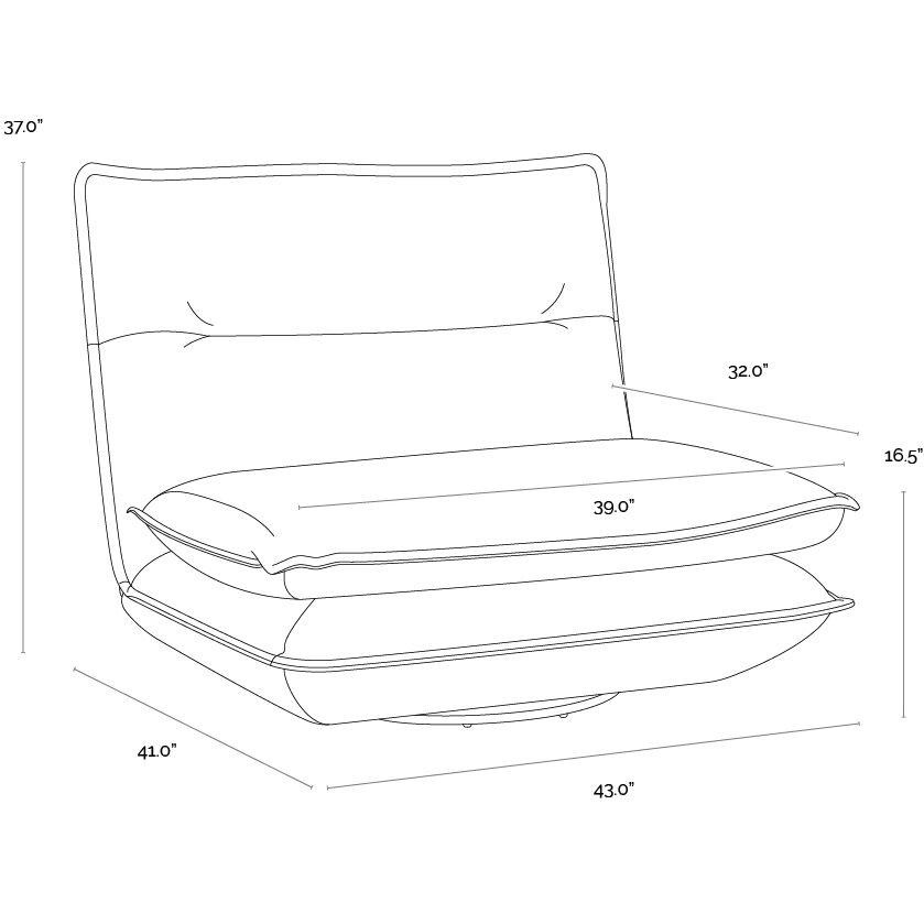 Colson Torched Meringue Swivel Armless Chair