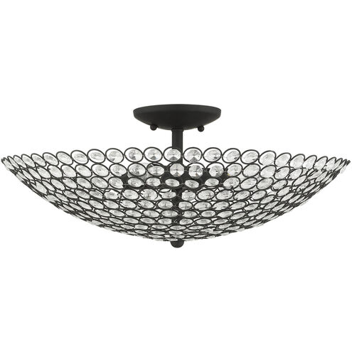 Cassandra 4 Light 20 inch Black Semi Flush Ceiling Light