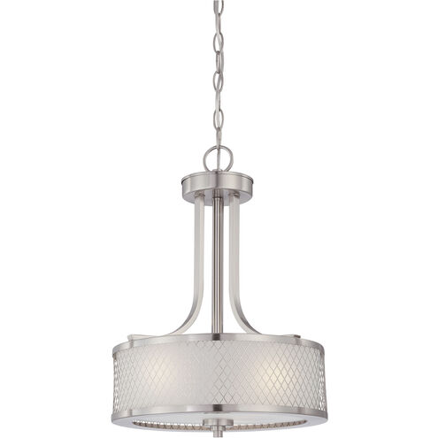 Fusion 3 Light 13.75 inch Brushed Nickel Pendant Ceiling Light