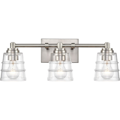 Pulsate 3 Light 21.5 inch Satin Nickel Vanity Light Wall Light
