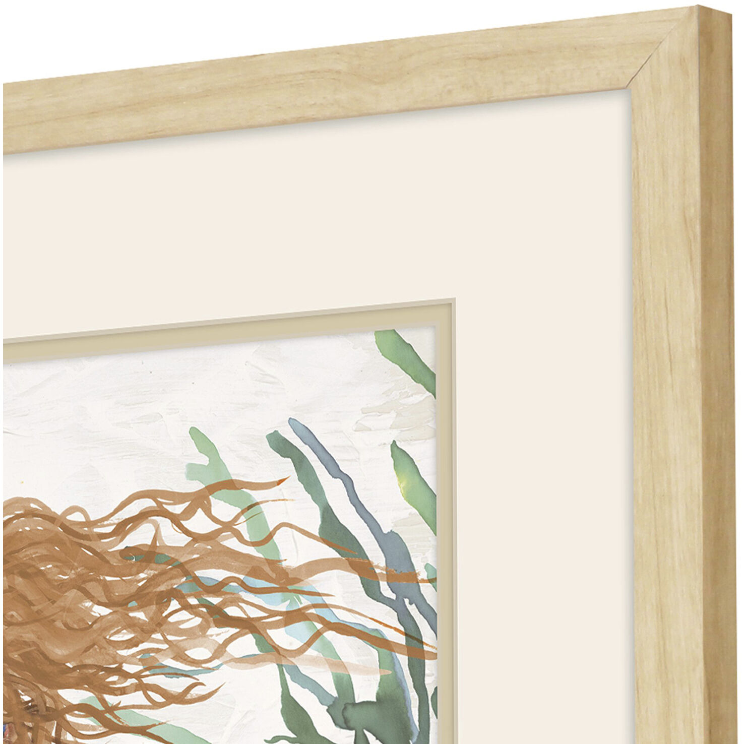 Mermaid Green and Brown Framed Art, Propac